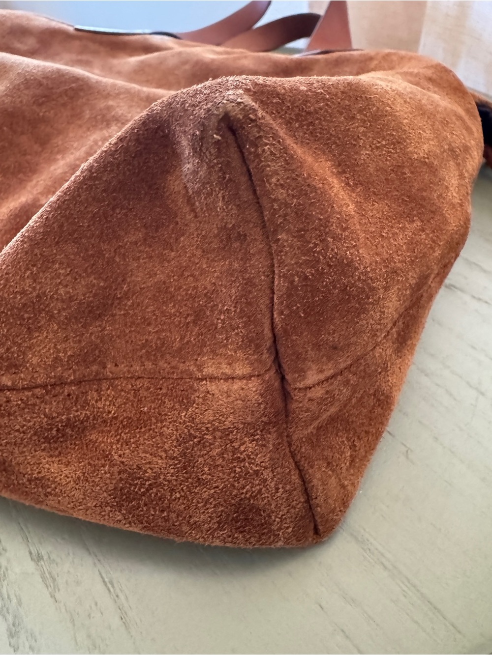 Brown Suede "Charlie" Tote Bag - Picture 9 of 12